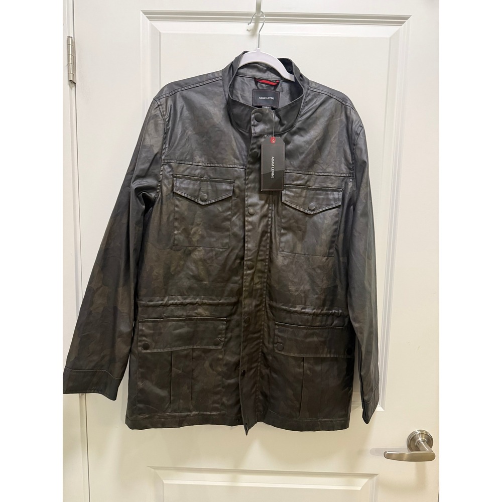 Adam Levine Mens Gray Camouflage Coated Field Jacket Size L NWT